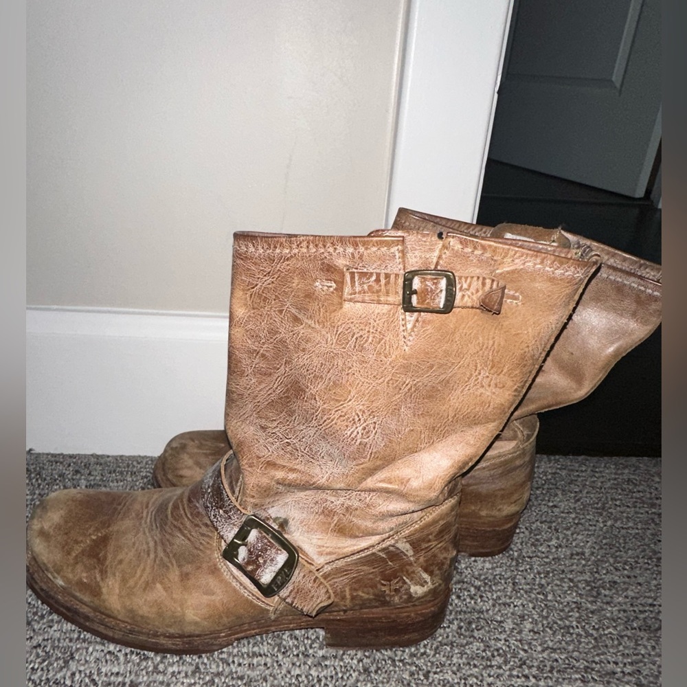 Frye Tan Heeled Boots